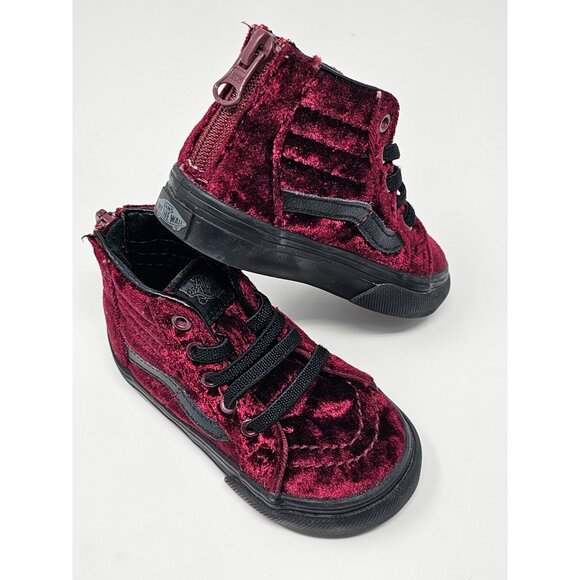 VANS TODDLERS VELVET SK8-HI ZIP Size 5 - Picture 2 of 7